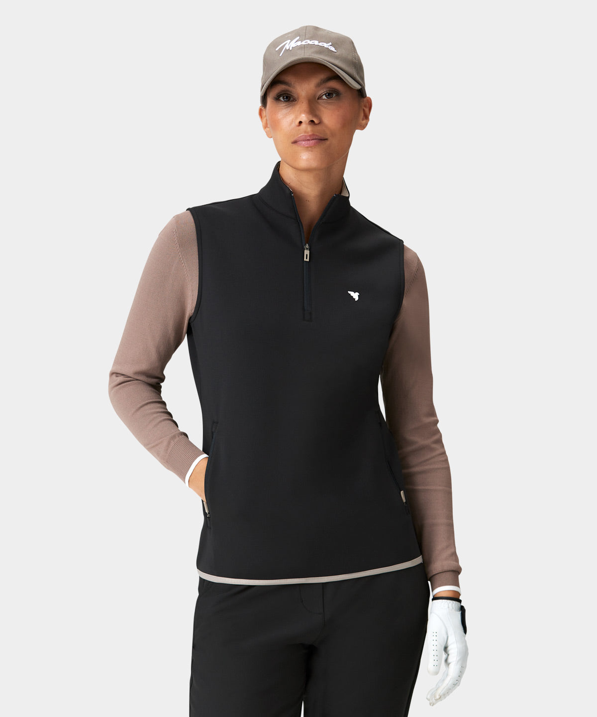 Women's Black Therma Vest - Macade Golf