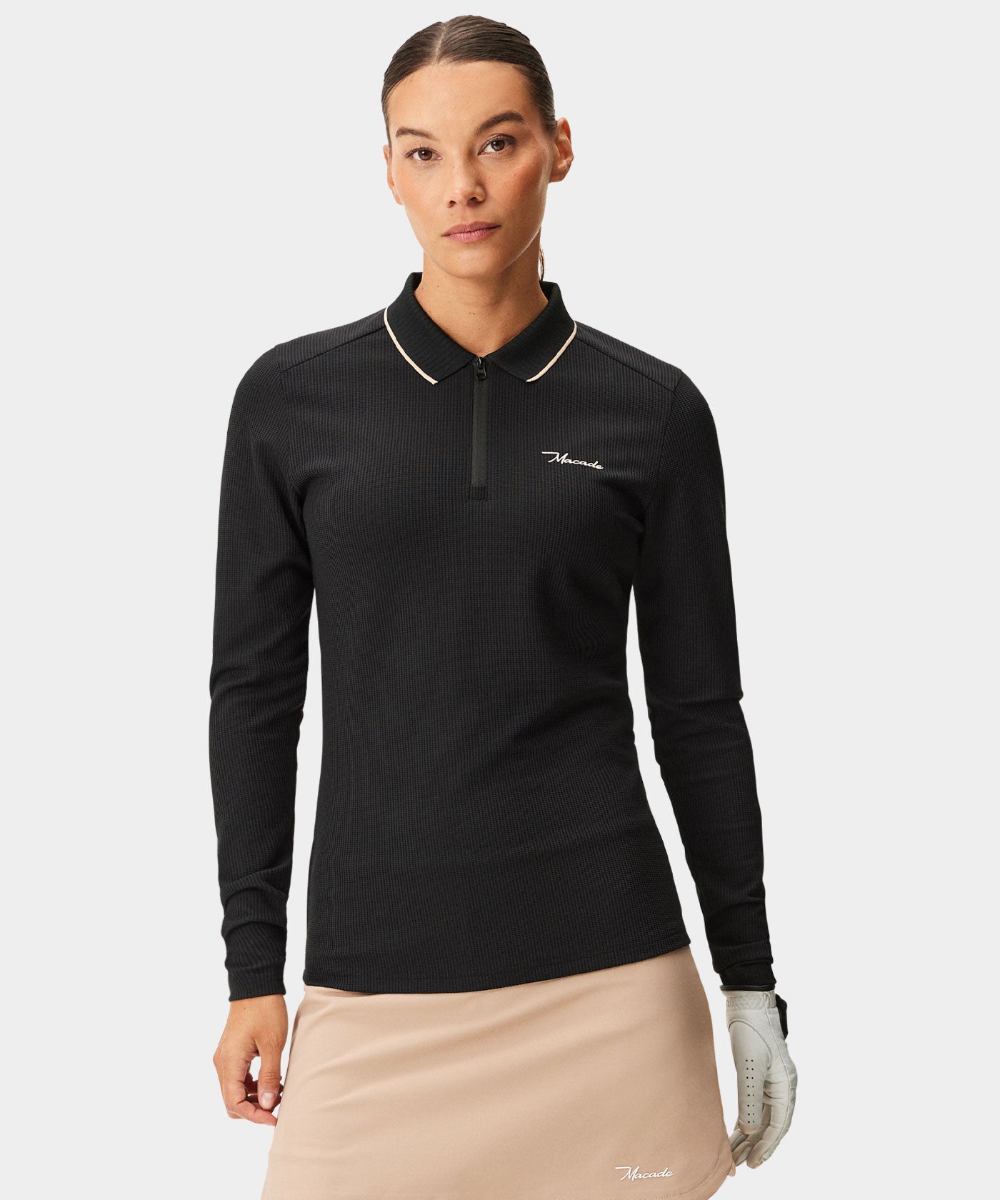 Black Players Zip Longsleeve Shirt