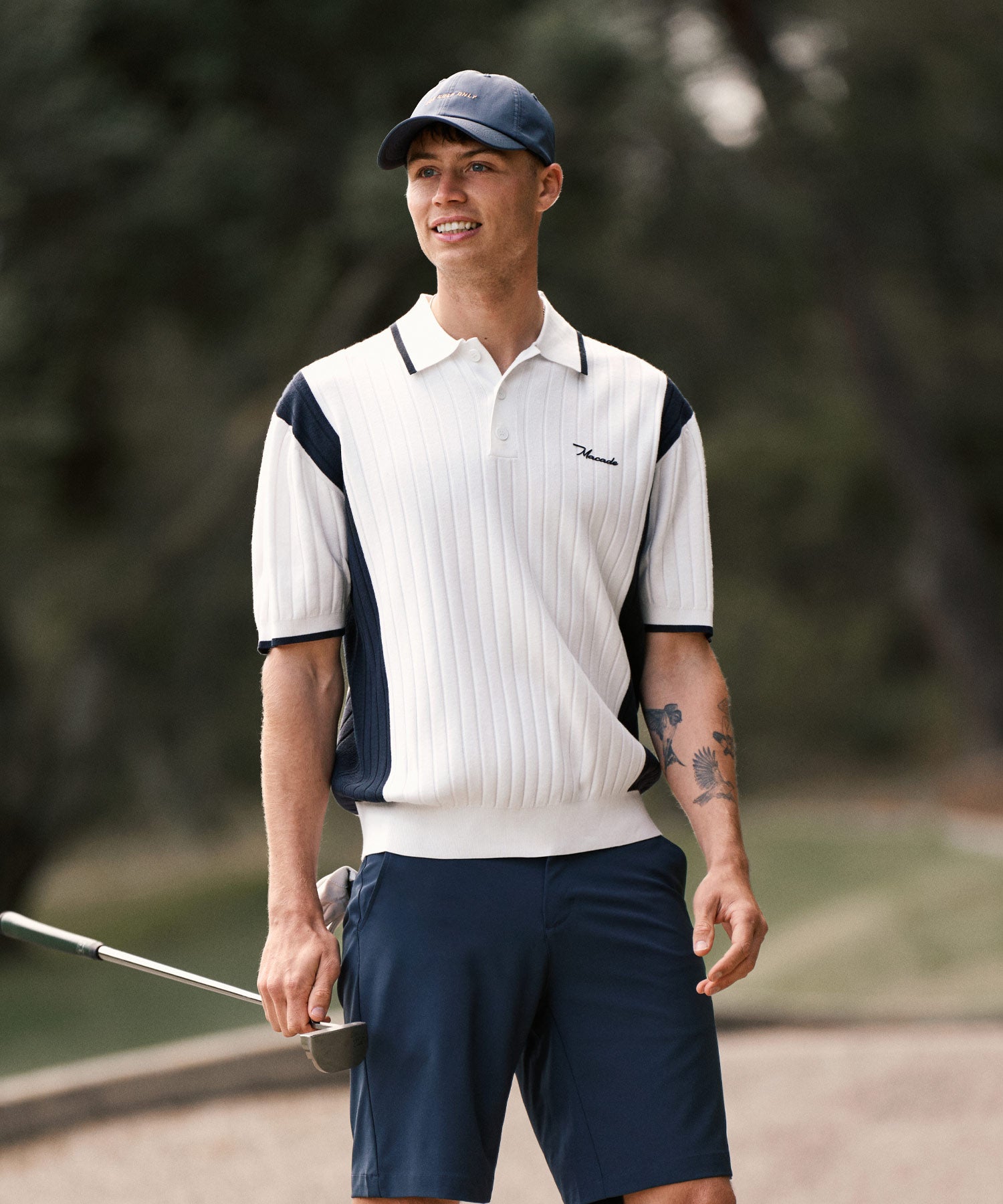 Peak White Course Knit Polo
