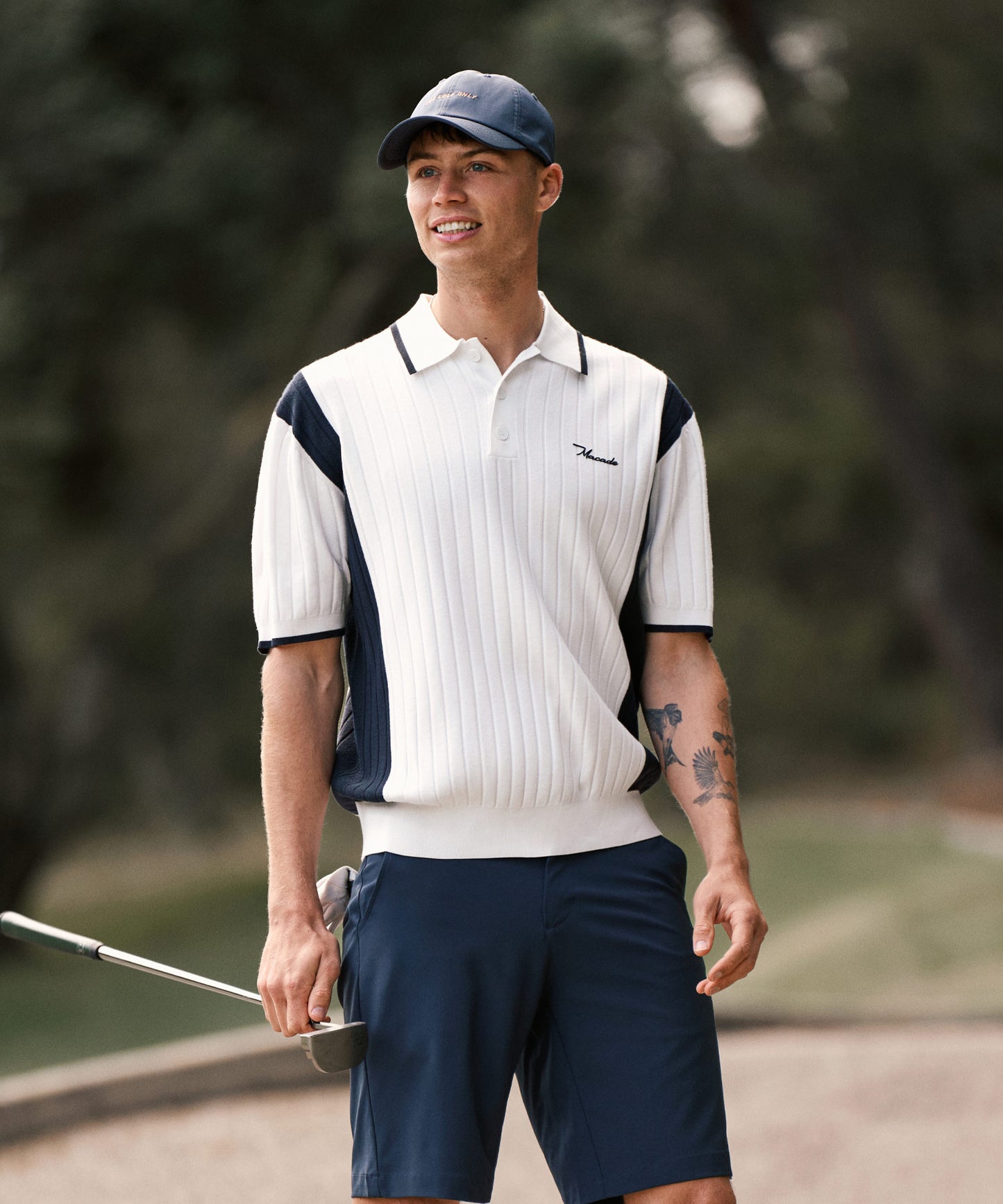 Peak White Course Knit Polo