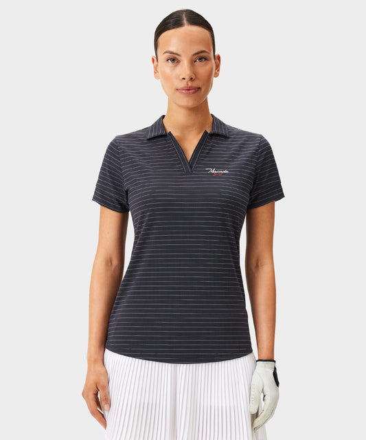 Navy Striped TX Script Open Shirt