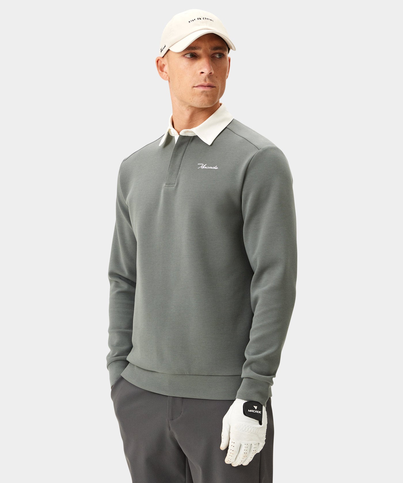 Blades Teal Gray Polo Sweatshirt