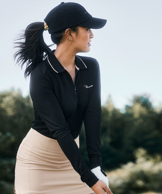 Black Players Zip Longsleeve Shirt