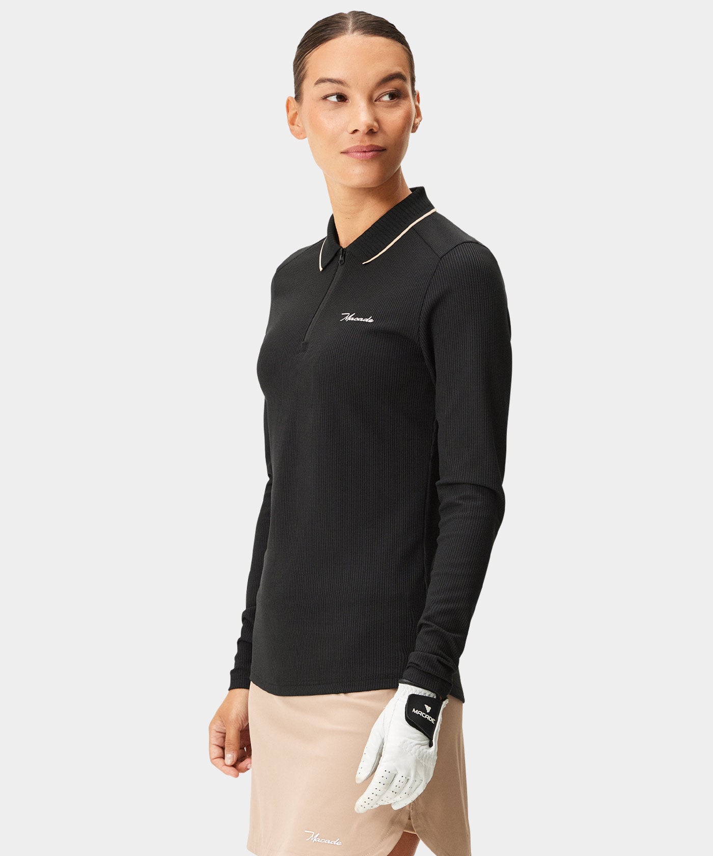 Black Players Zip Longsleeve Shirt