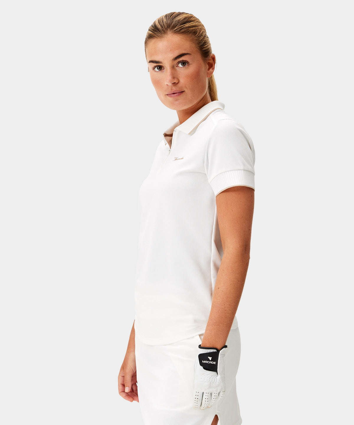 White Players GT Zip Polo Shirt