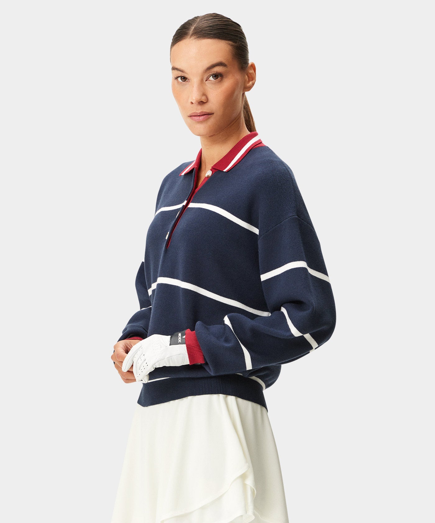 Blue Club Knit Polo Sweater
