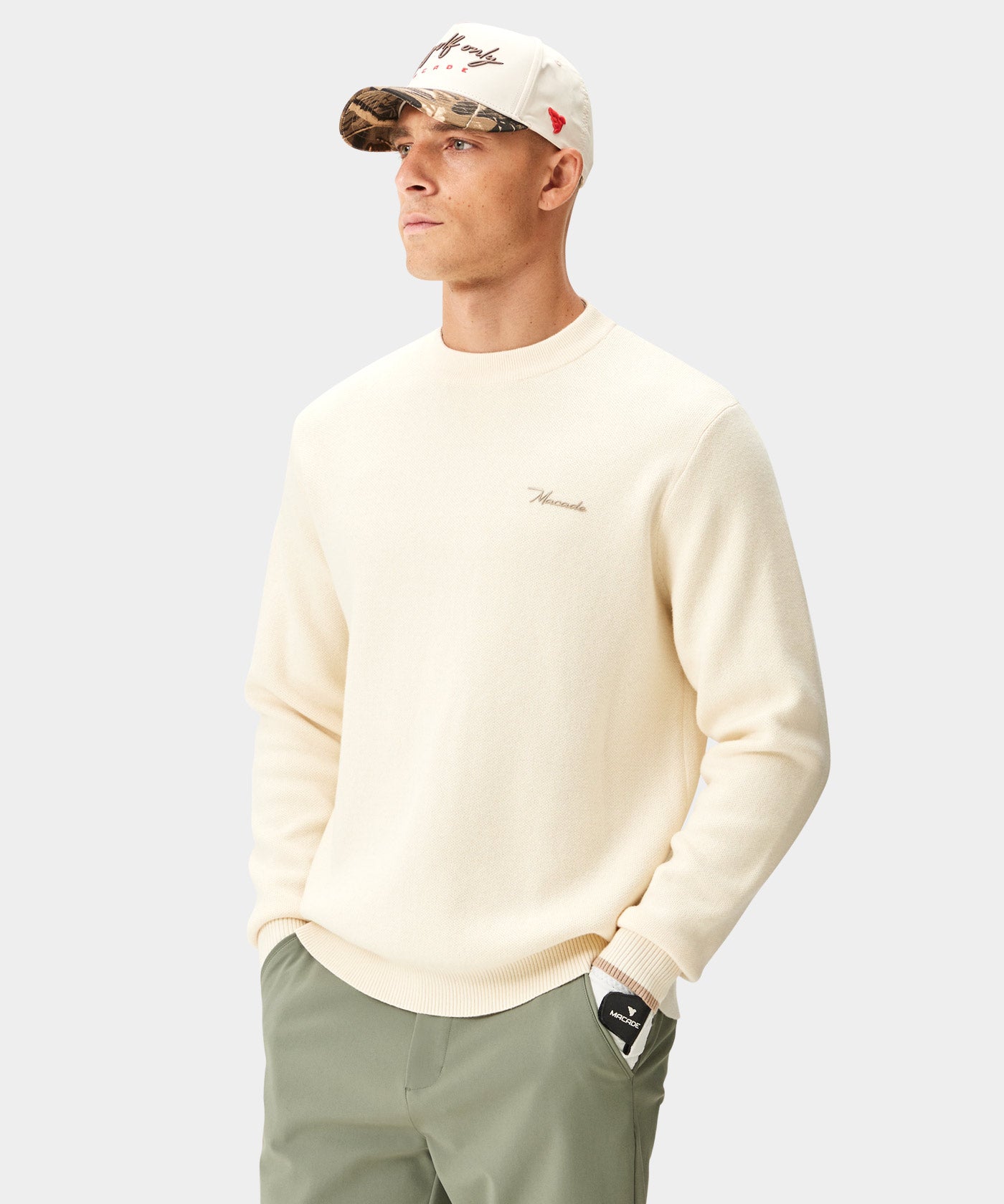 White Cashmere Blend Knit Crewneck