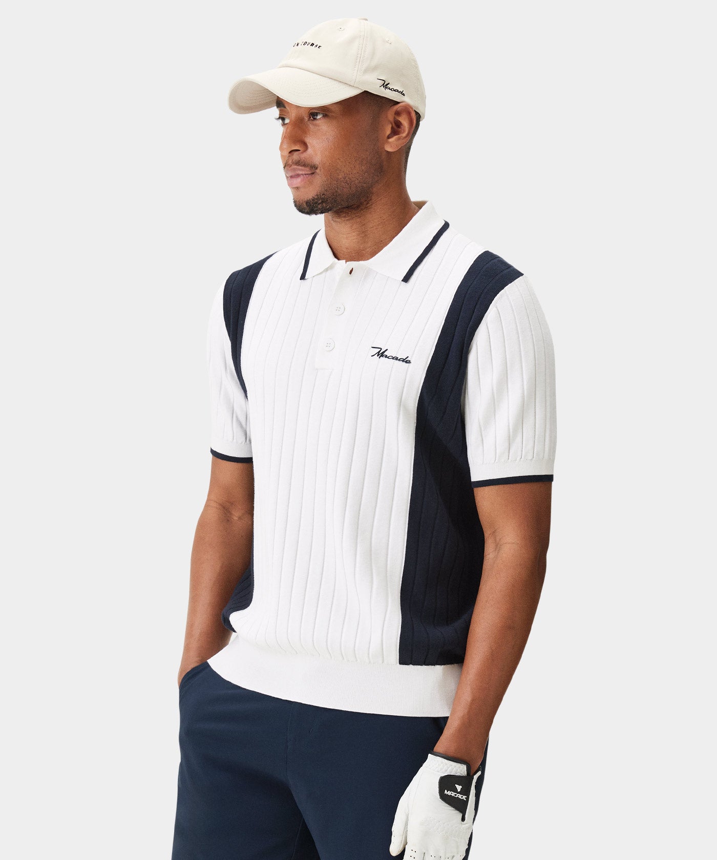 Peak White Course Knit Polo