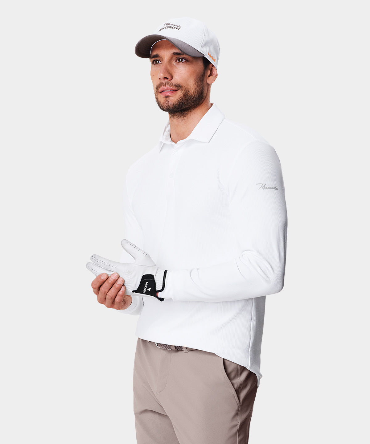 White Long Sleeve Polo Shirt