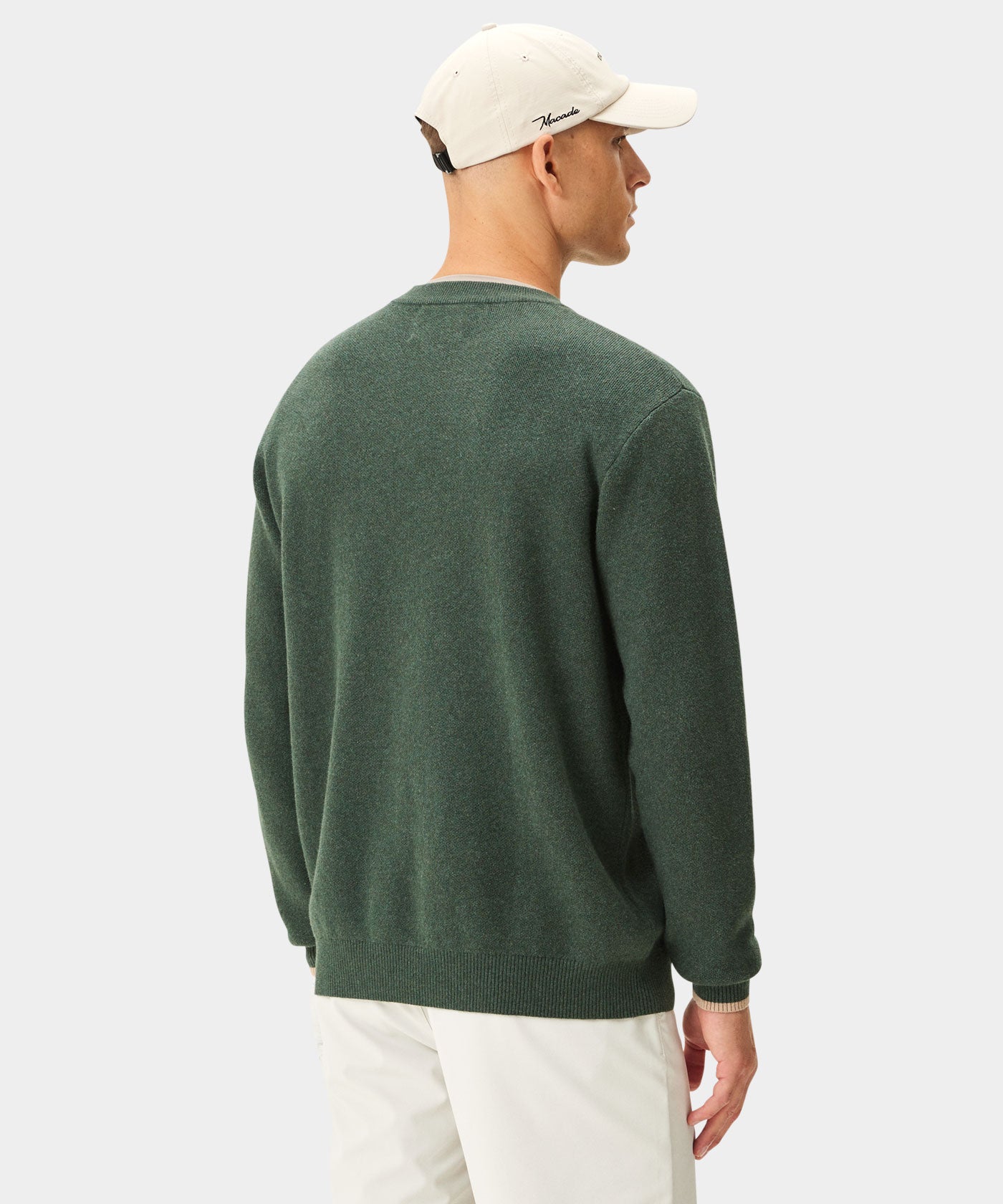 Green Cashmere Blend Knit Crewneck
