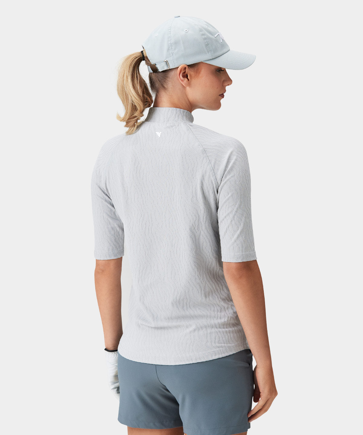 Zoe Light Grey Mock Neck Shirt