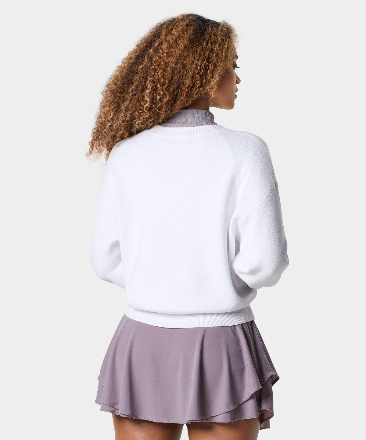 White Oversized Golf Pullover
