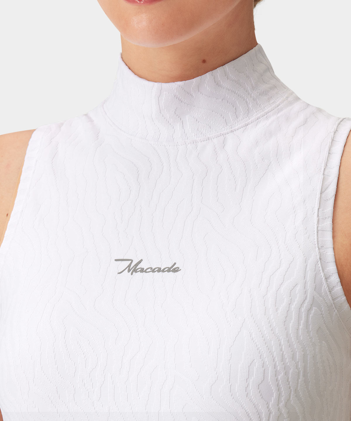 Nola White Mock Neck Dress