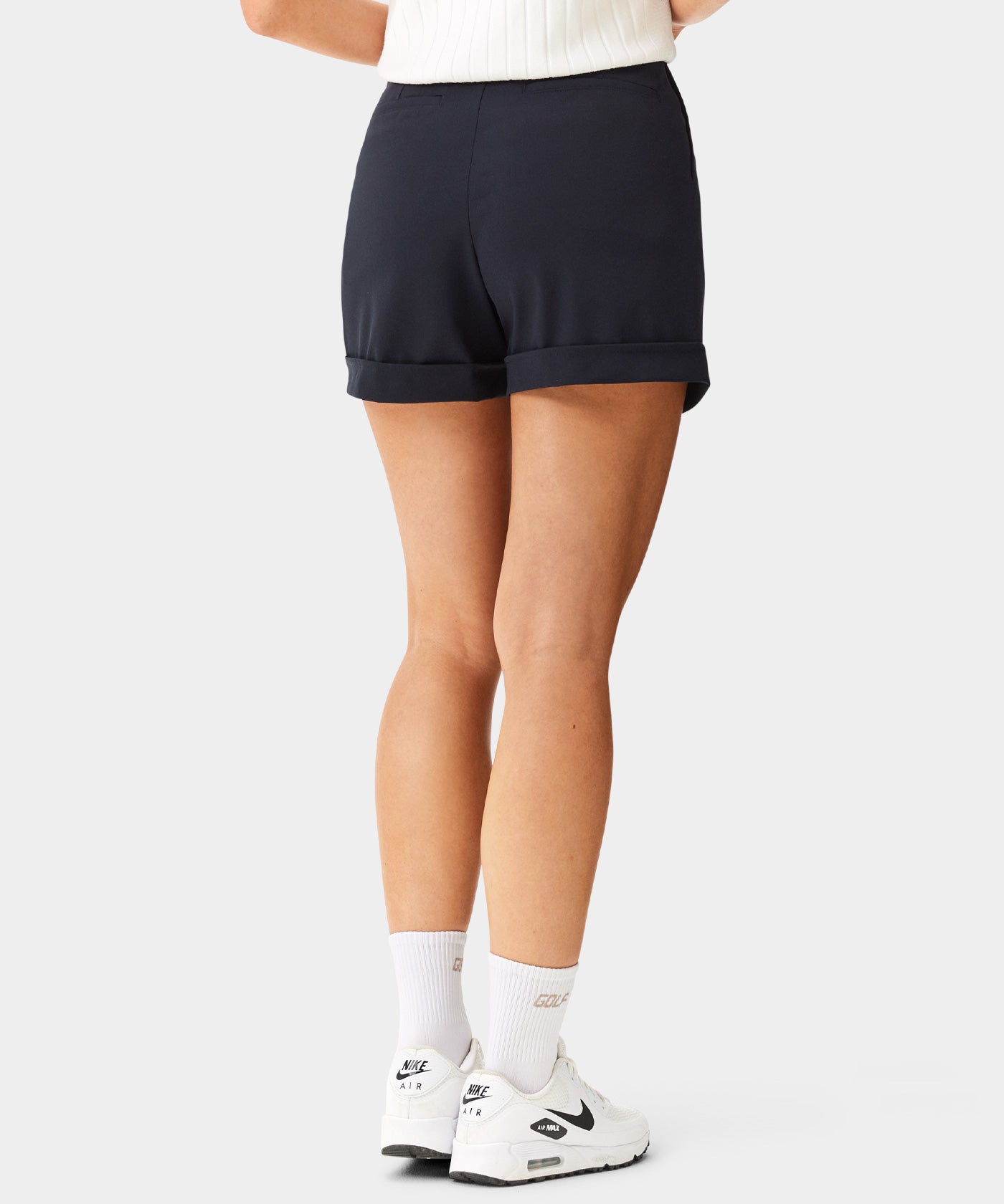 Navy Pleated Course Shorts