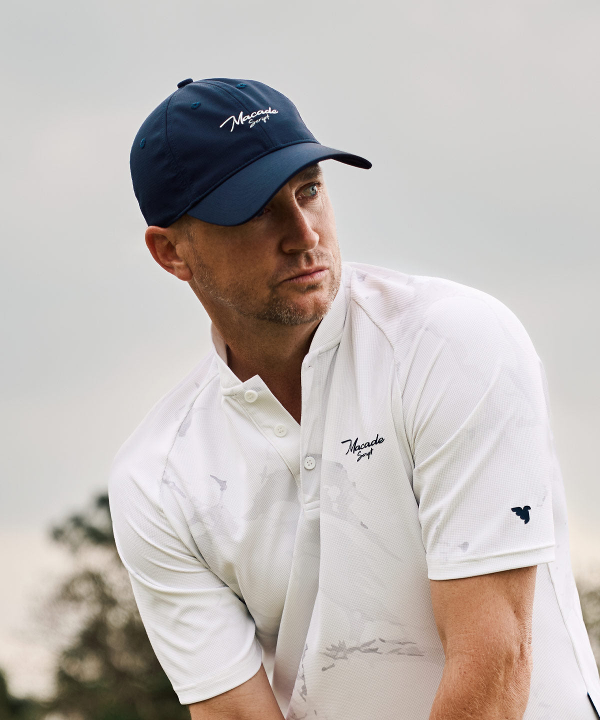 Navy Unstructured Script Cap