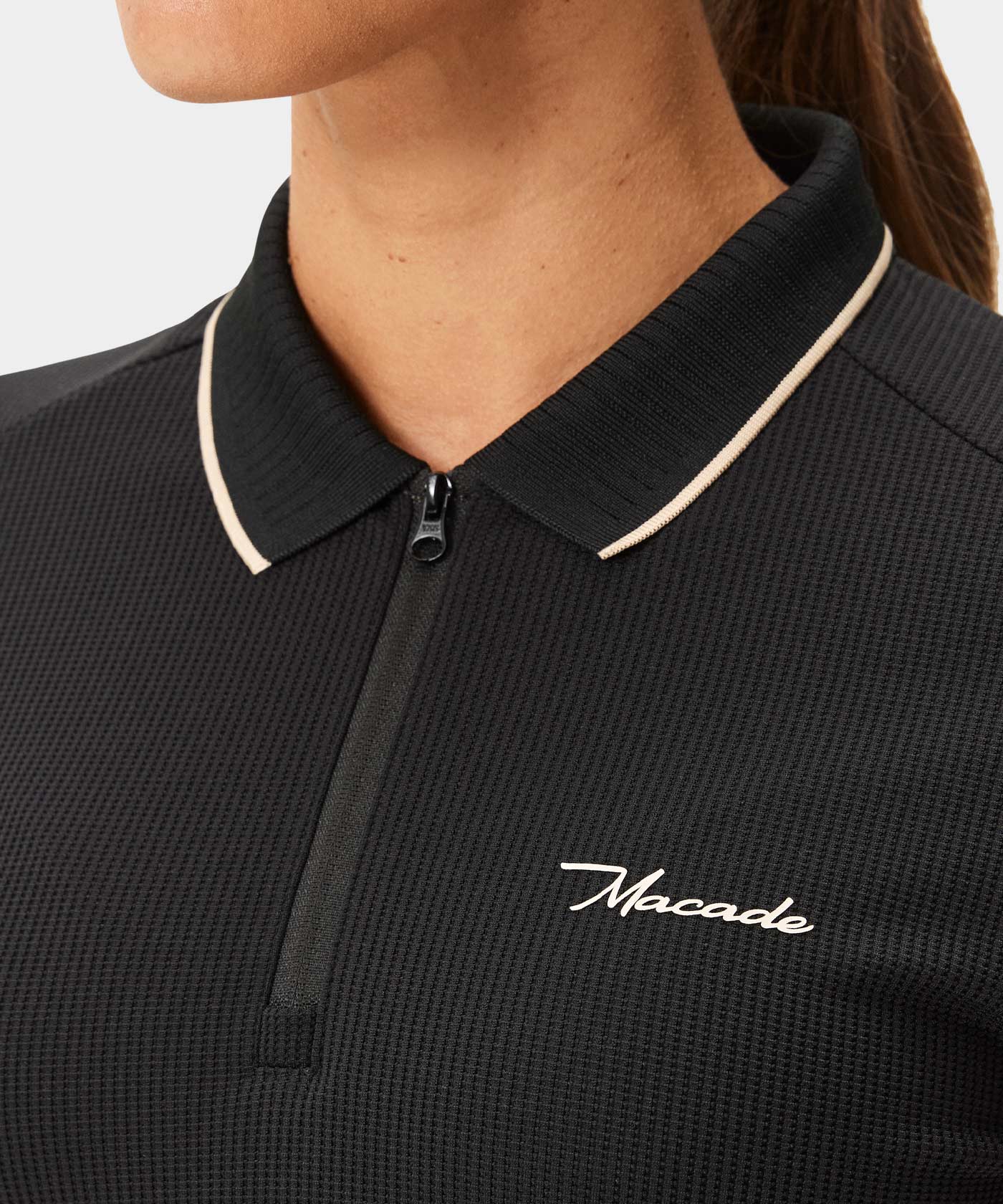 Black Players Zip Longsleeve Shirt