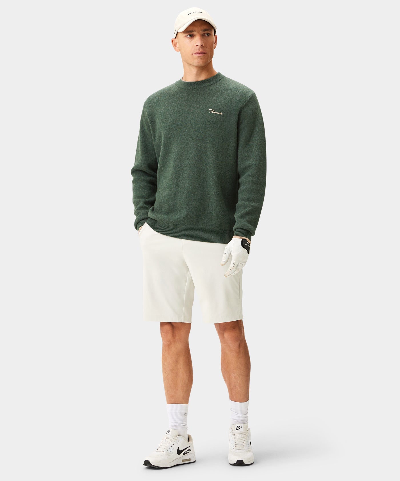 Green Cashmere Blend Knit Crewneck