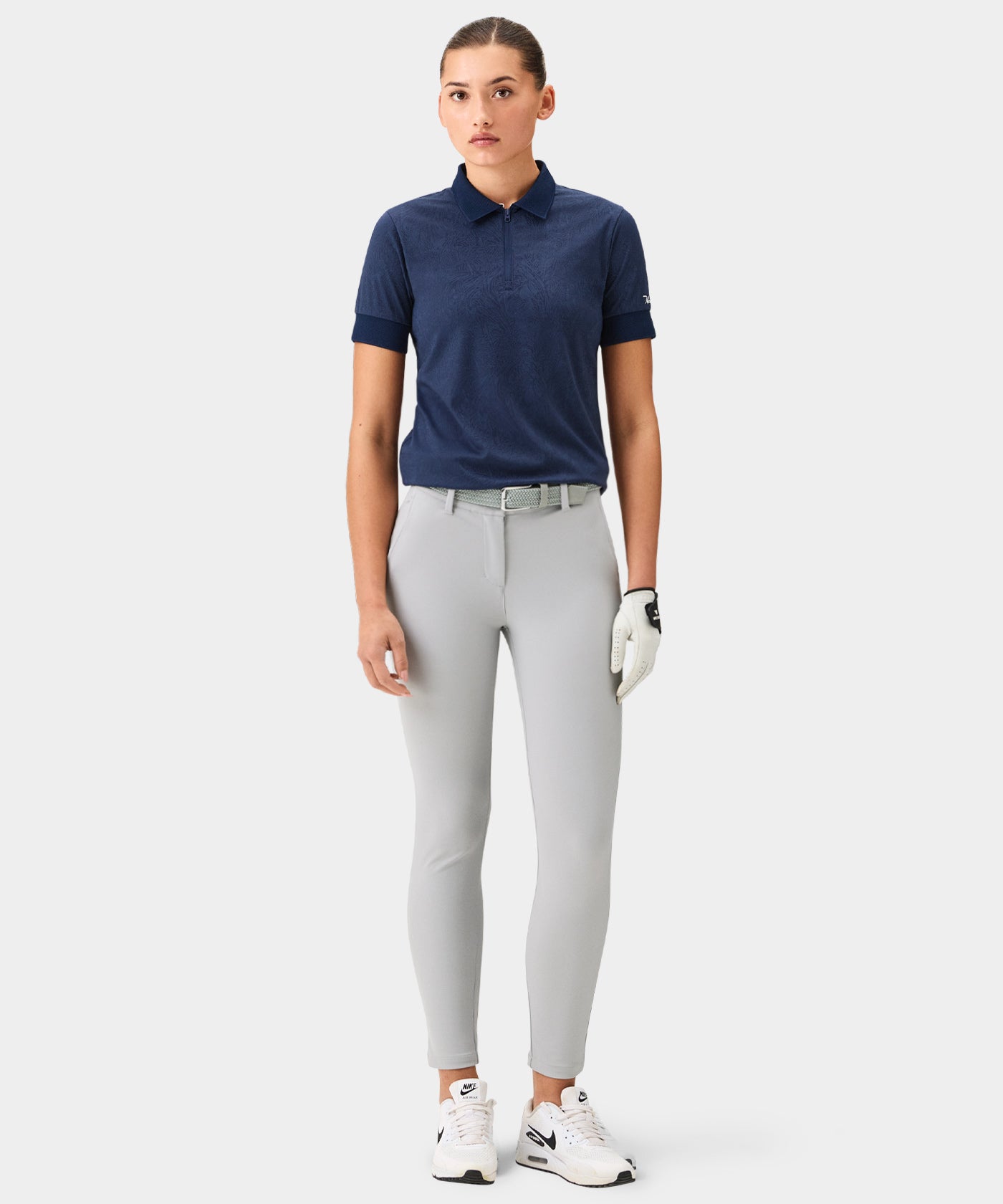 Lace Navy Paisley Zip Shirt