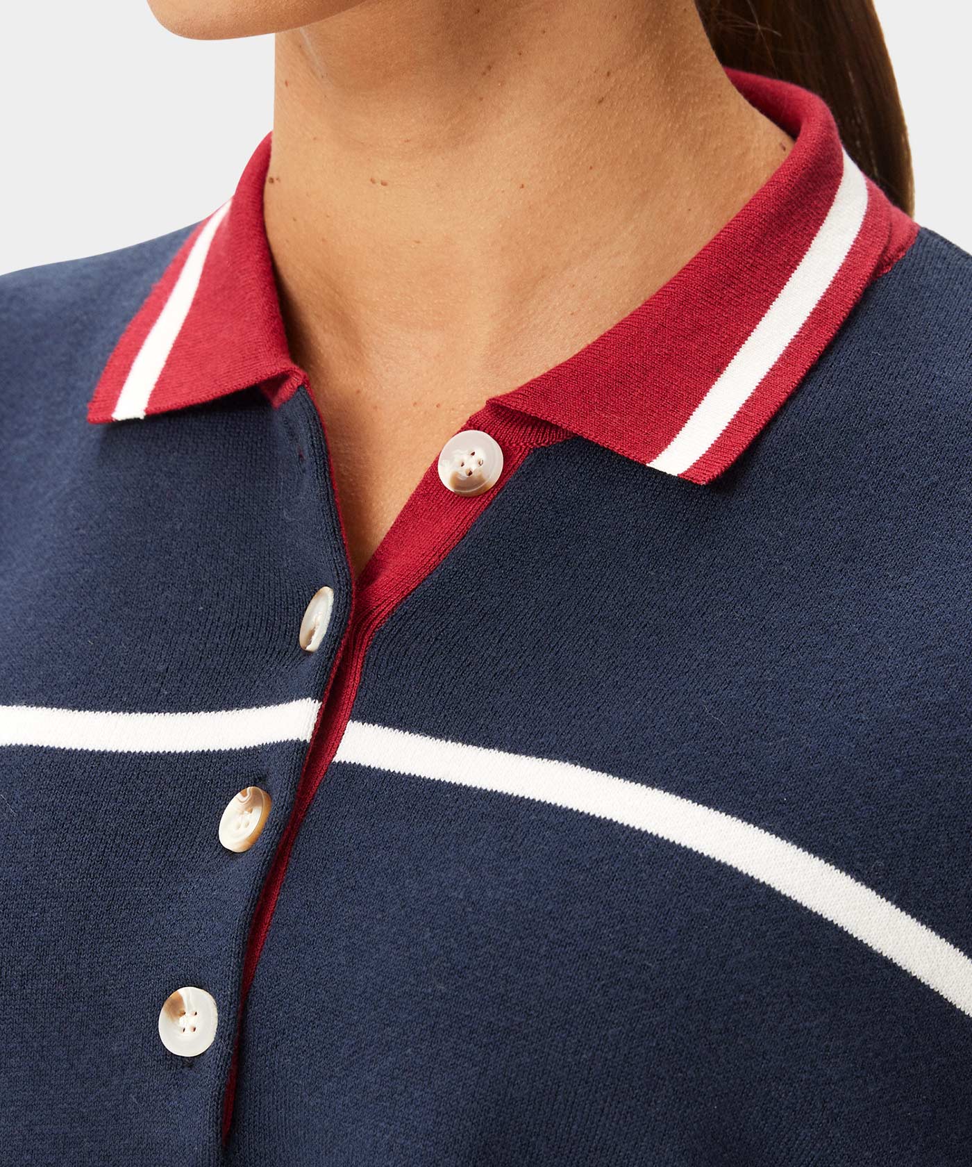 Blue Club Knit Polo Sweater