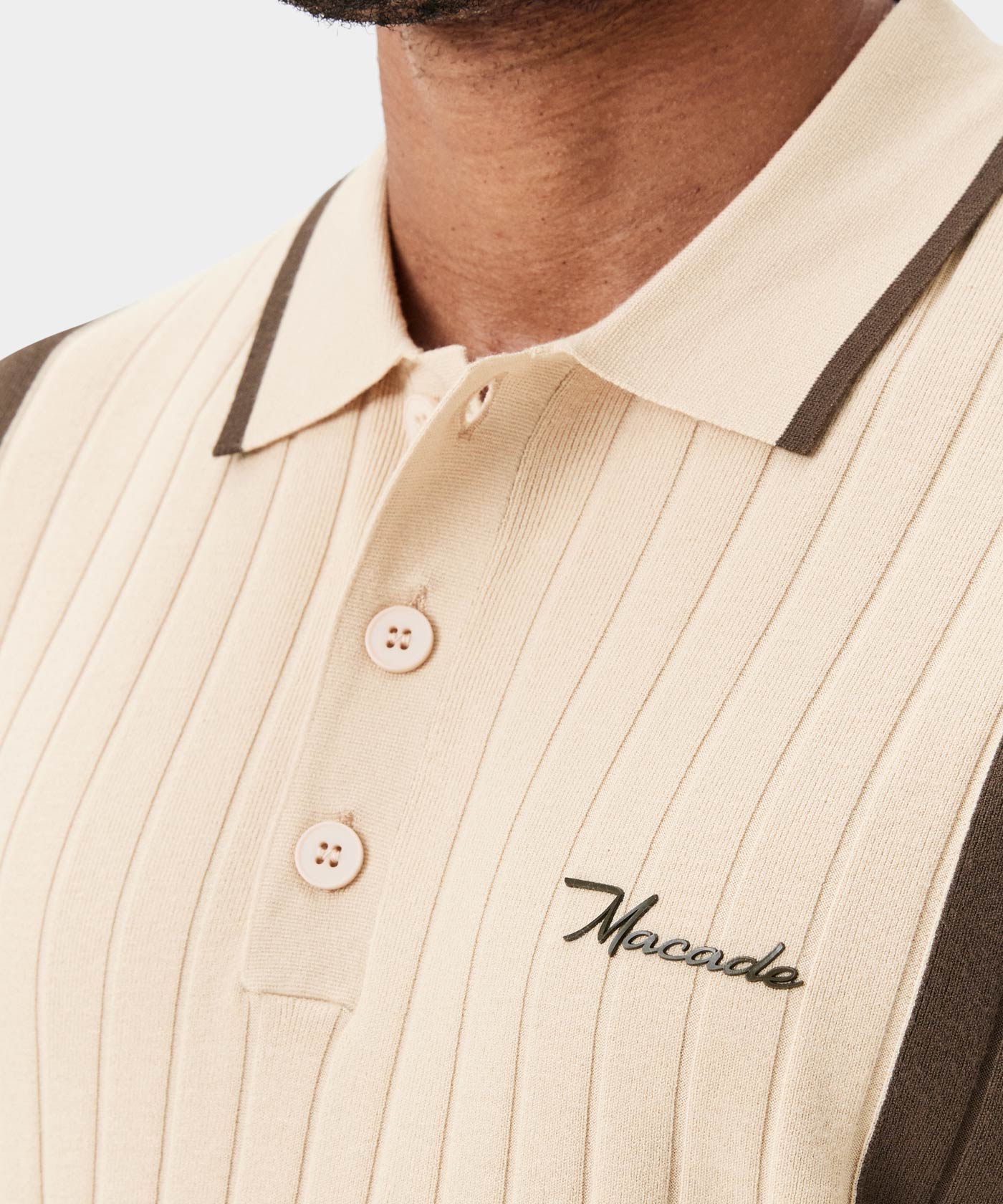 Peak Tan Course Knit Polo