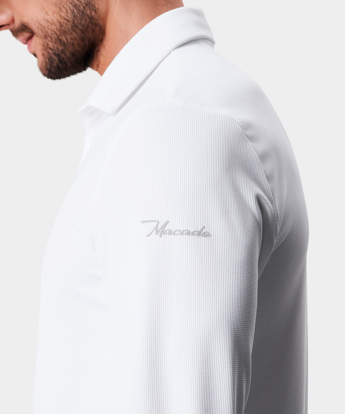 White Long Sleeve Polo Shirt