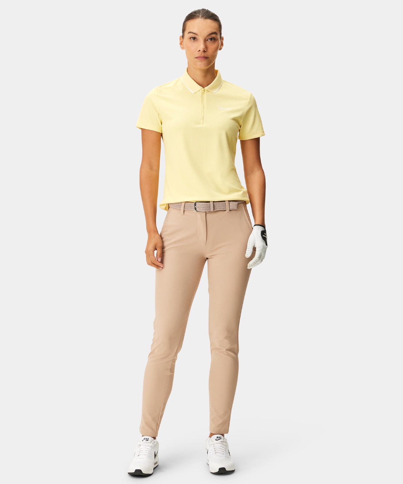Cora Yellow Zip Polo Shirt