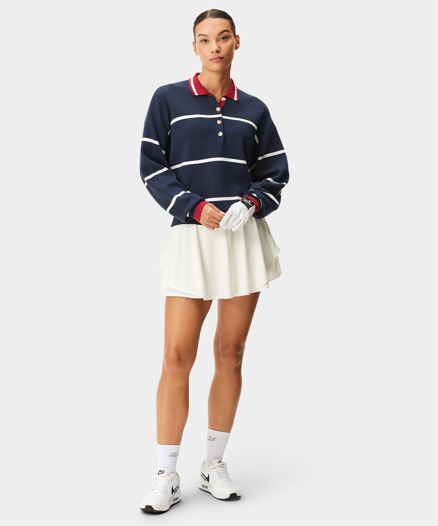 Blue Club Knit Polo Sweater