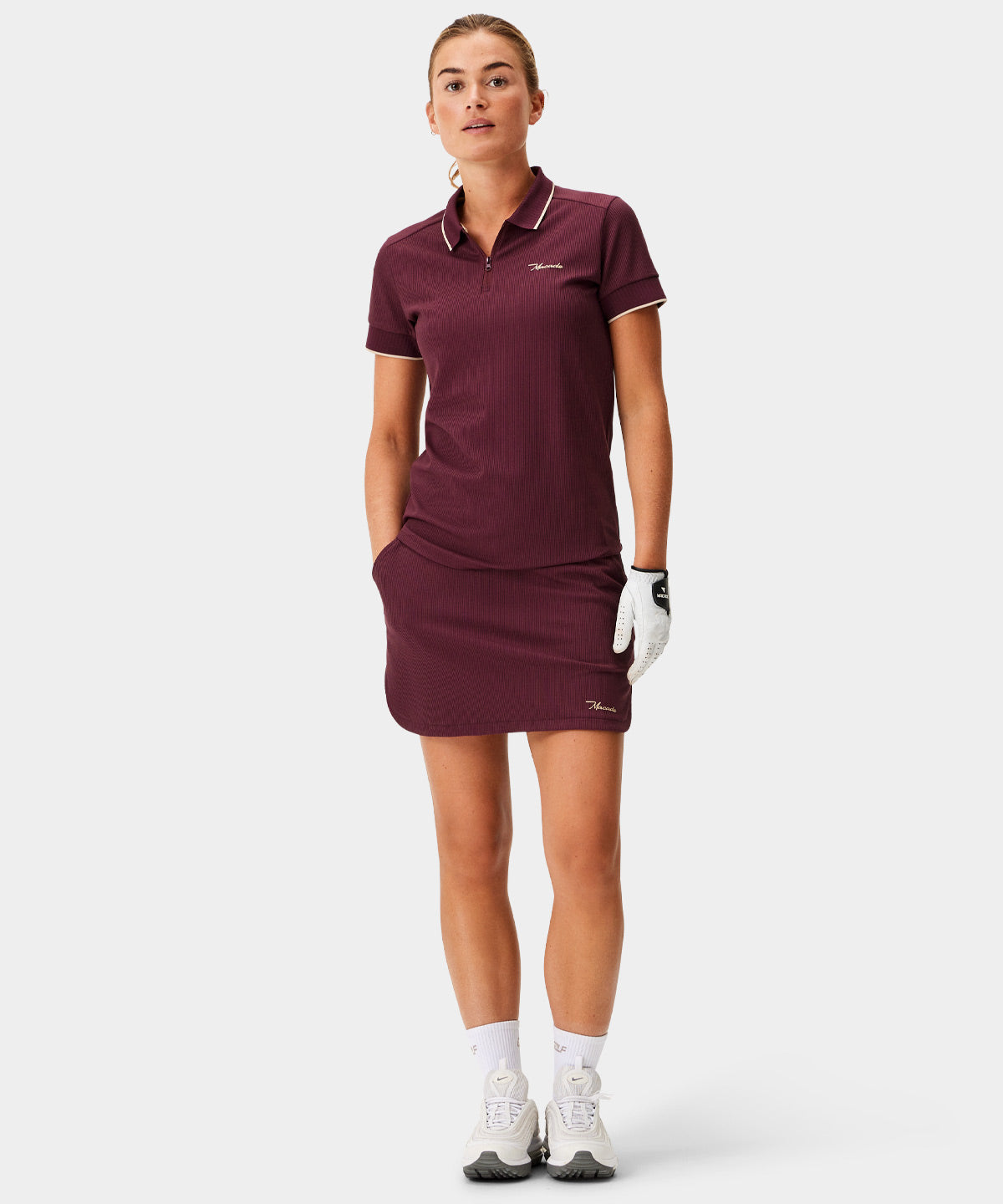Burgundy Players GT Zip Polo Shirt
