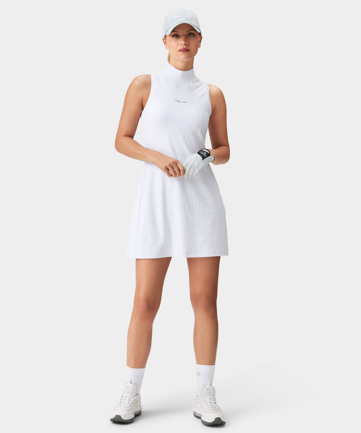 Nola Mock Neck Dress - White