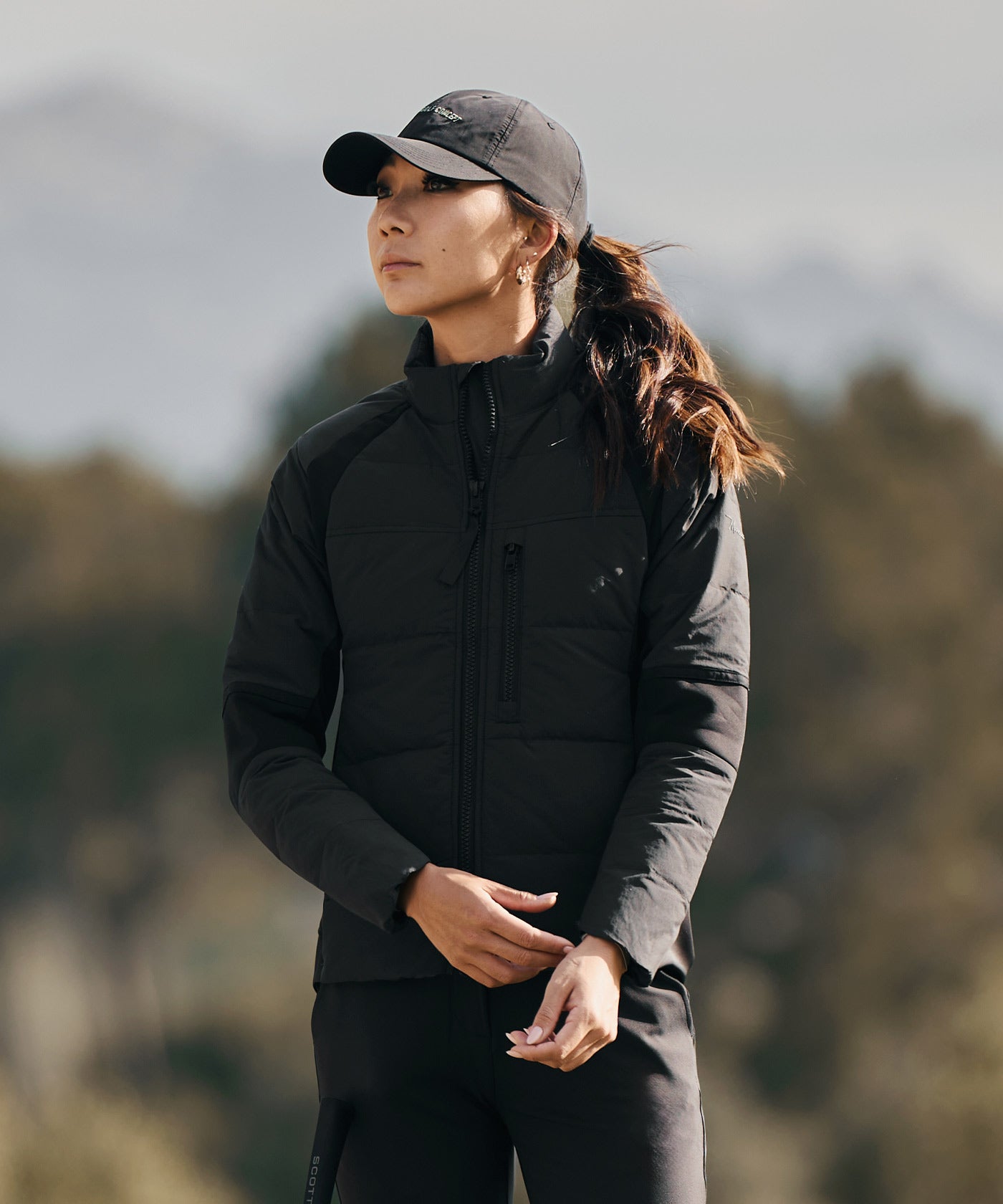 Black Padded Core Tech Jacket