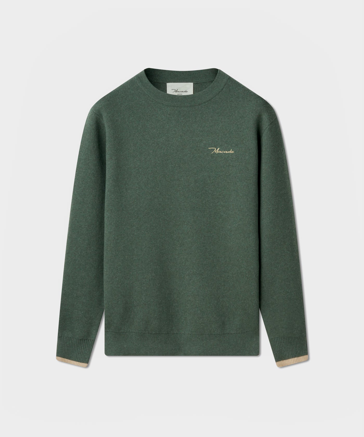 Green Cashmere Blend Knit Crewneck