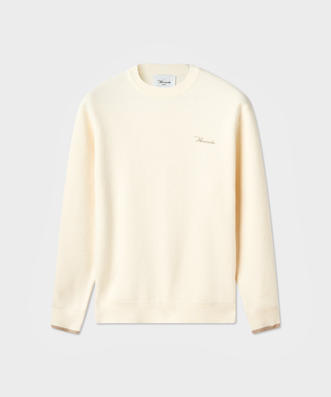 White Cashmere Blend Knit Crewneck