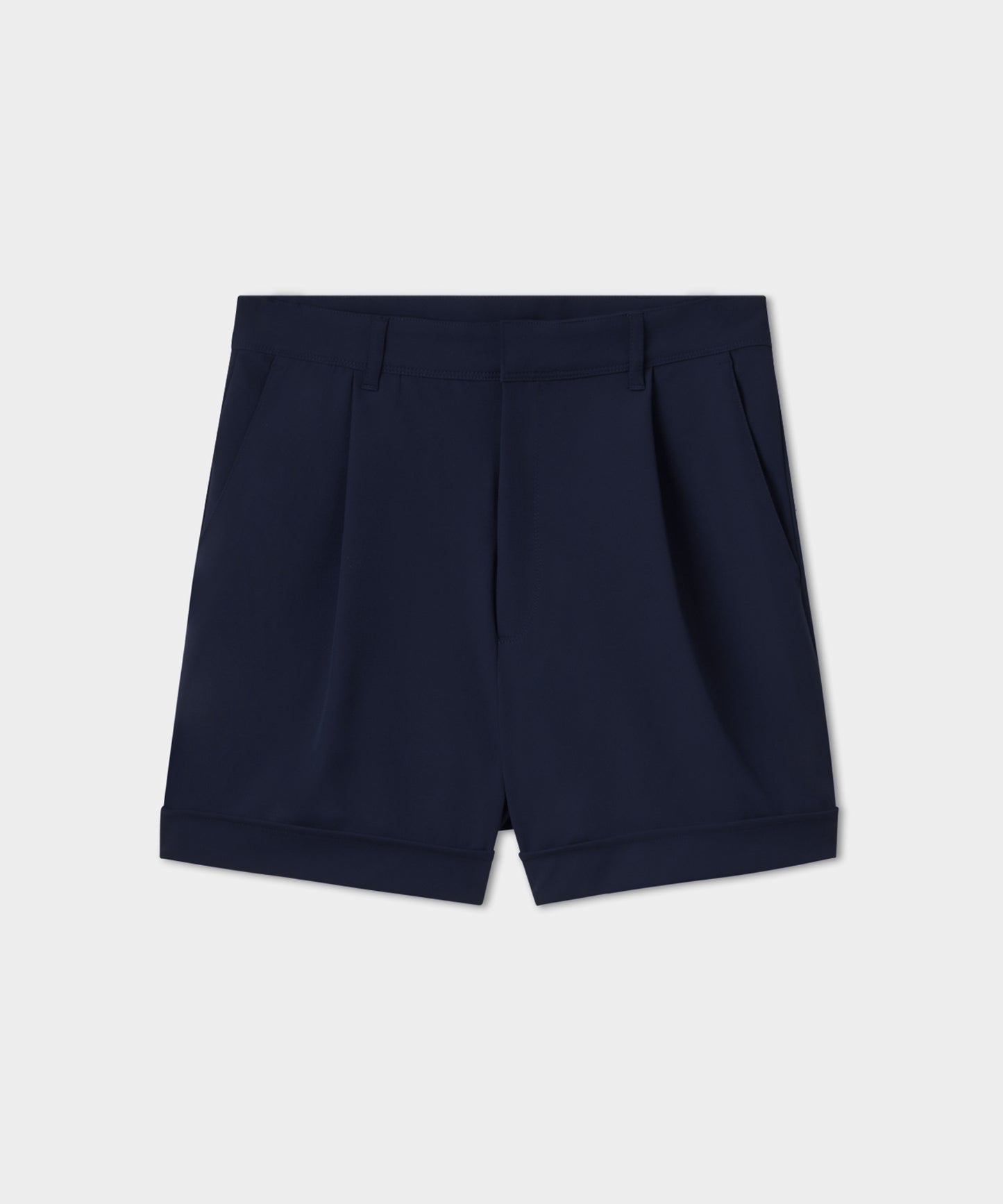 Navy Pleated Course Shorts