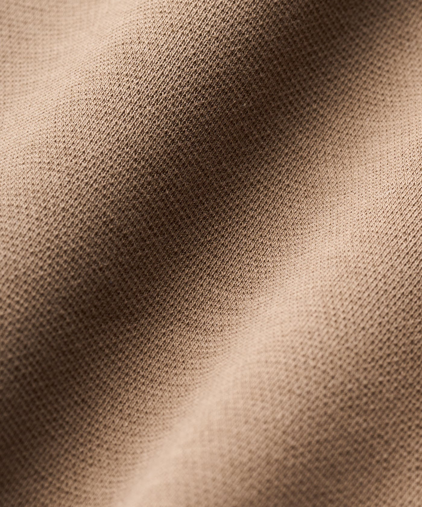 Close-up of the Rae Polo Sweatshirt fabric in Palm, highlighting the heavyweight jersey knit texture with a smooth, structured surface and premium polyester-cotton-spandex blend.