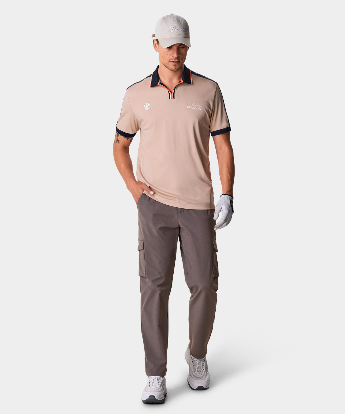 Tan Open Collar Admiral Shirt