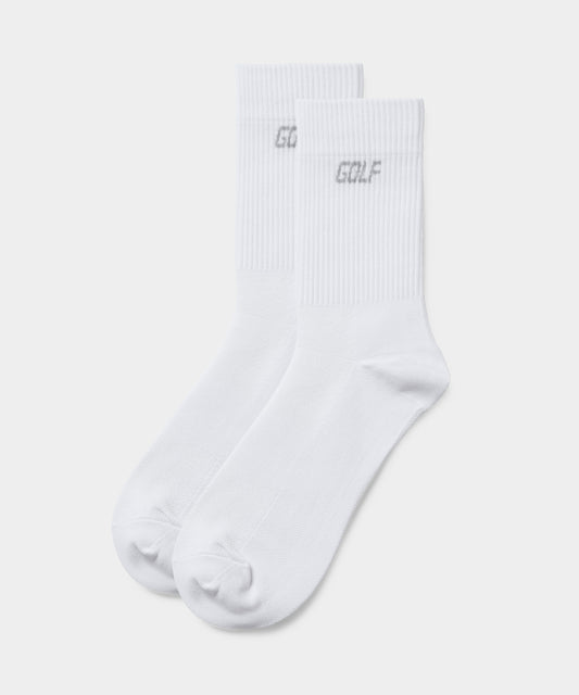 Men's White Golf Crew Socks