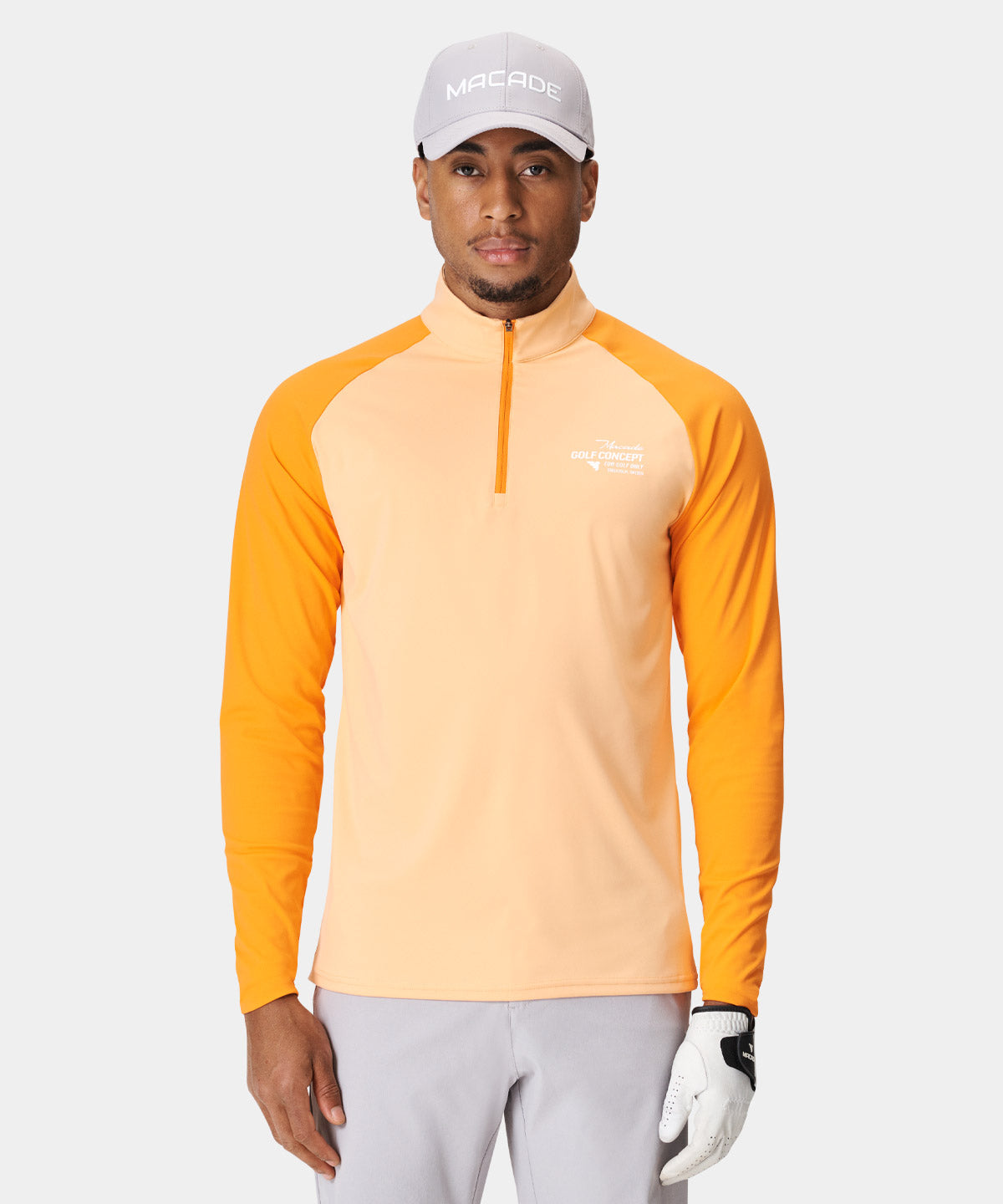 Men s Orange Tour Quarter Zip Macade Golf men-s-orange-tour-quarter-zip-macade-golf