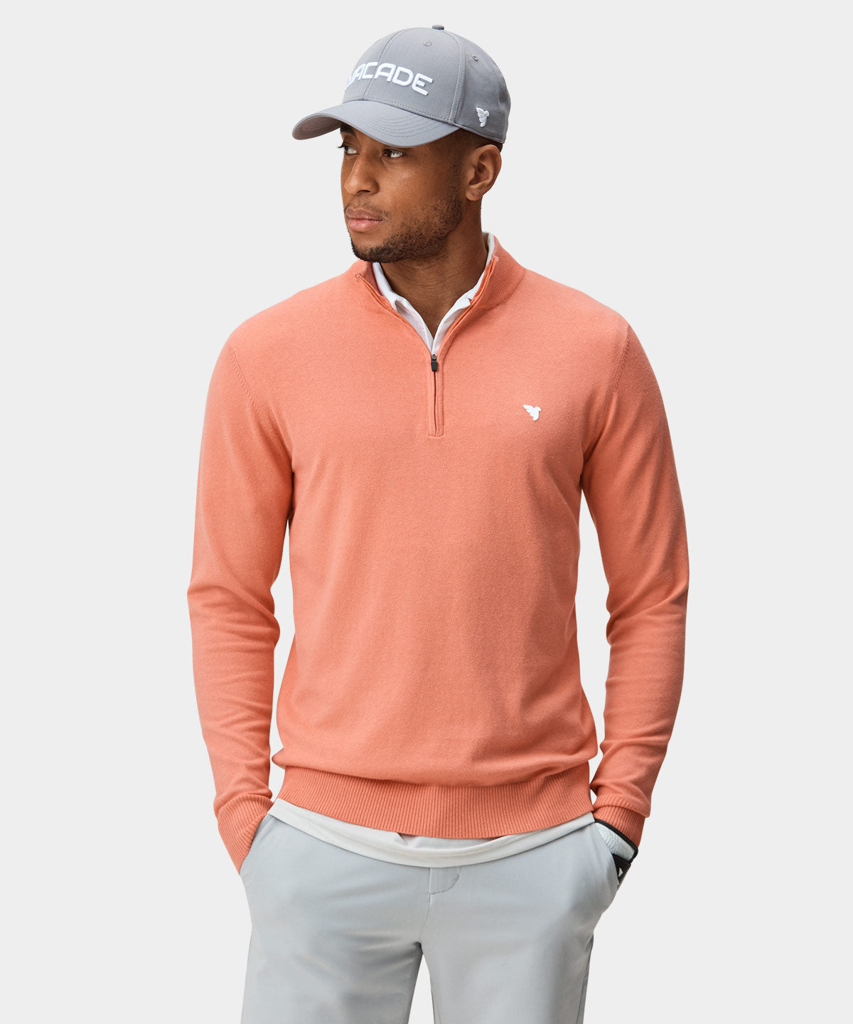 Men s Peach Blend Quarter Zip Macade Golf