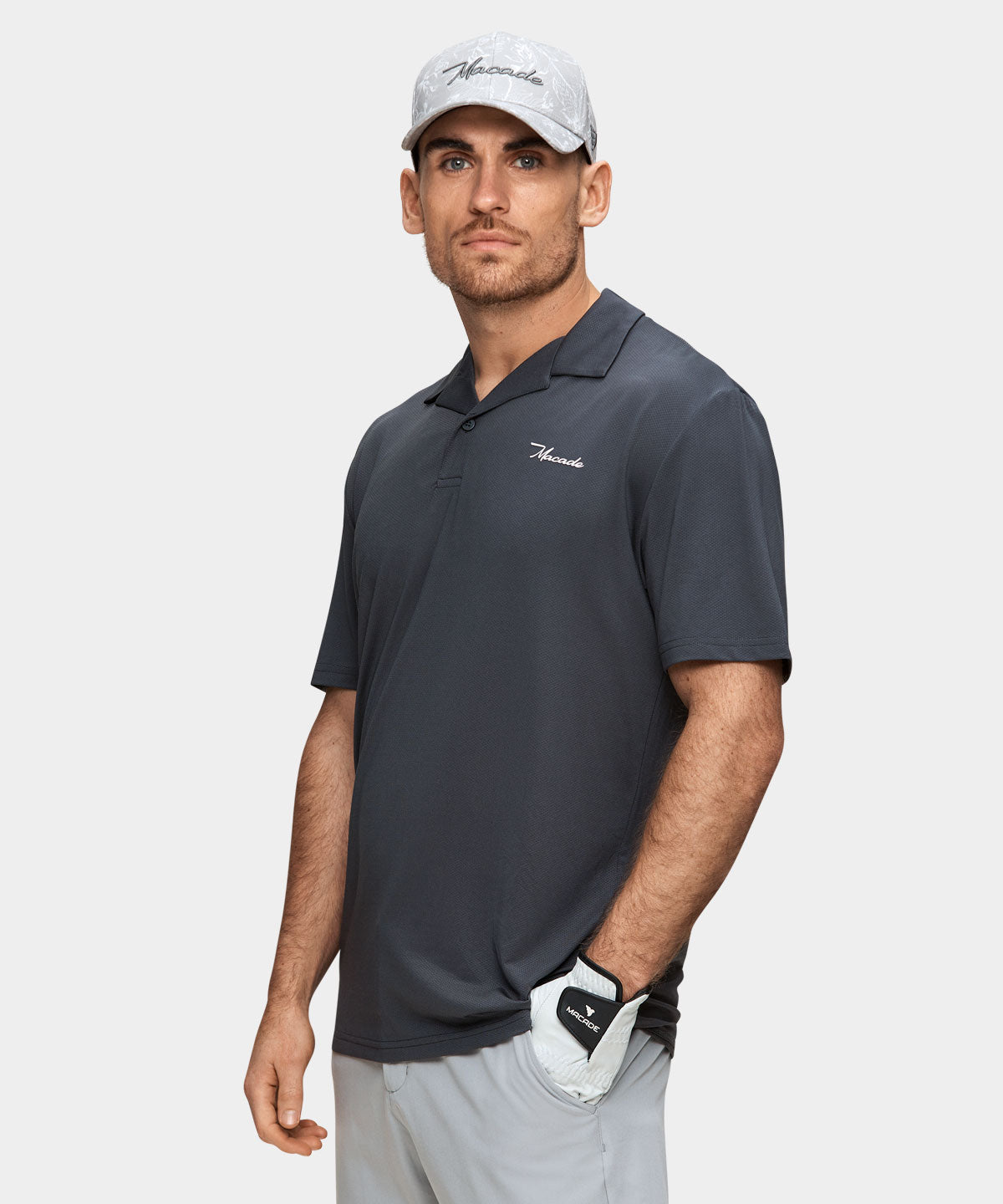 Grey Camp Collar Shirt Macade Golf