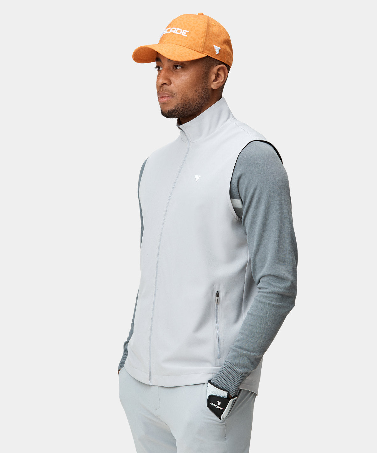 Light Grey Stretch Wind Gilet Macade Golf