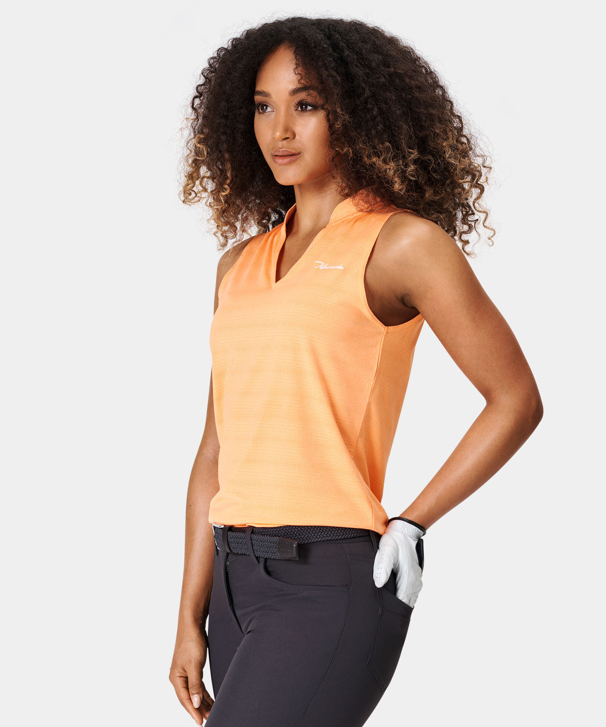 Kaia Sleeveless Orange Shirt