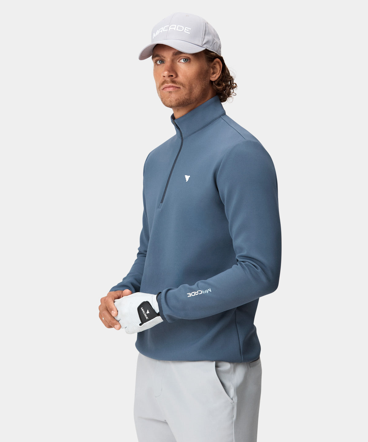 Spruce Blue Therma Quarter Zip Macade Golf