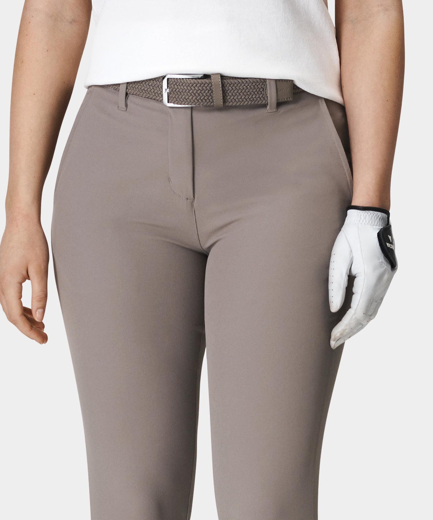 Women's Elastic Ash Brown Belt