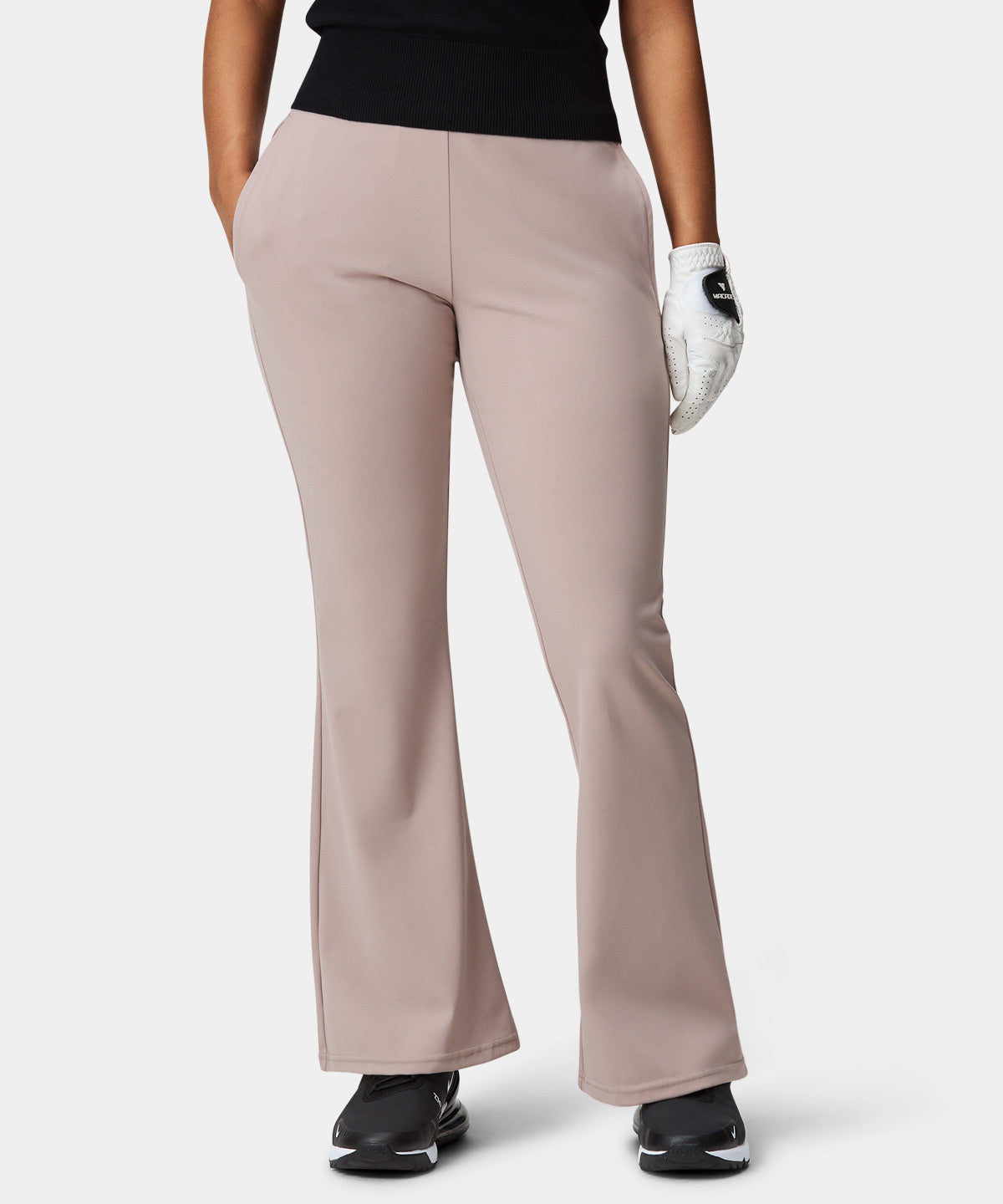 Women's Taupe Range Flared Pants - Macade Golf Women's Taupe Range Flared Pants - Macade Golf