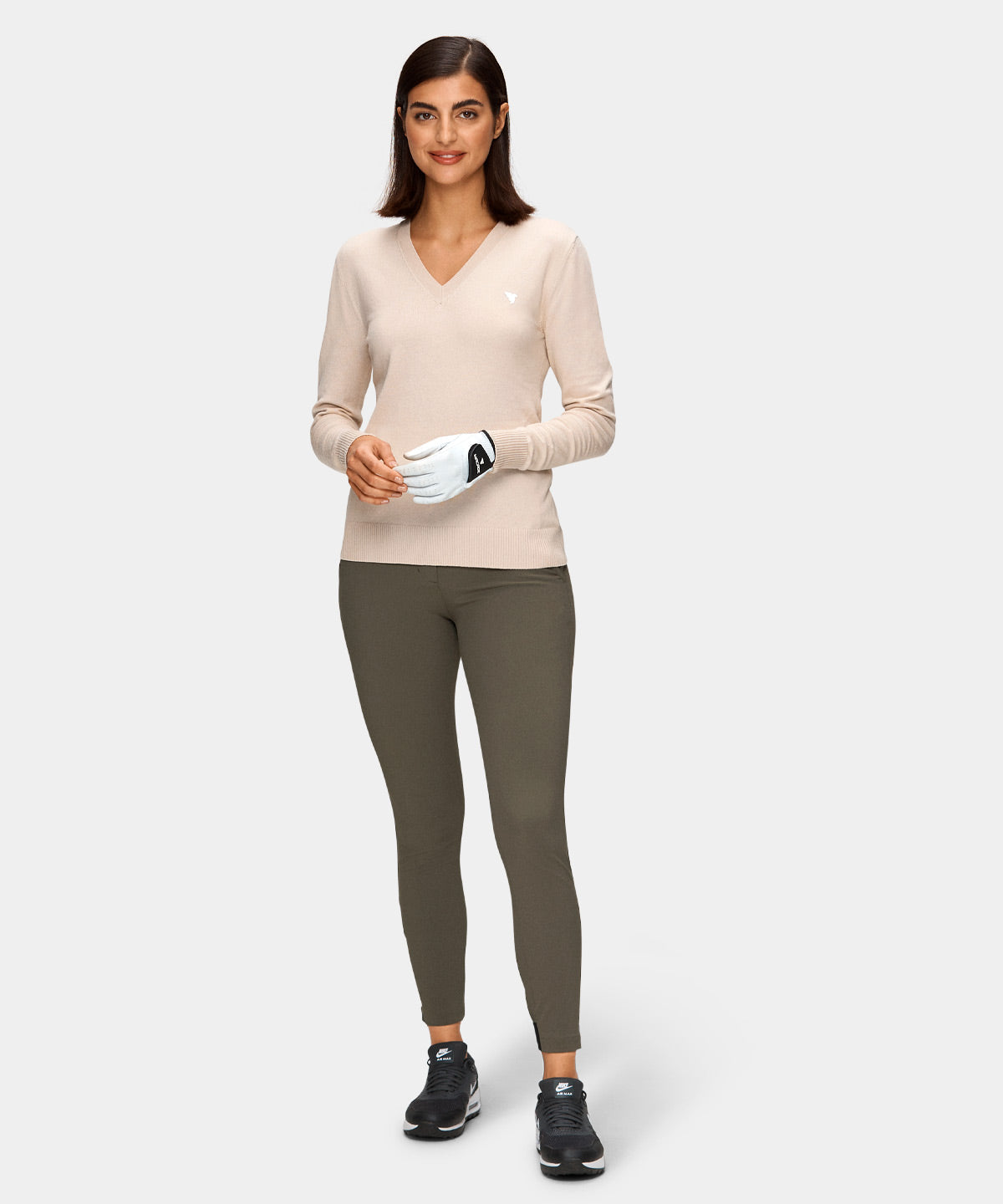 Tan V-Neck TX Sweater Macade Golf