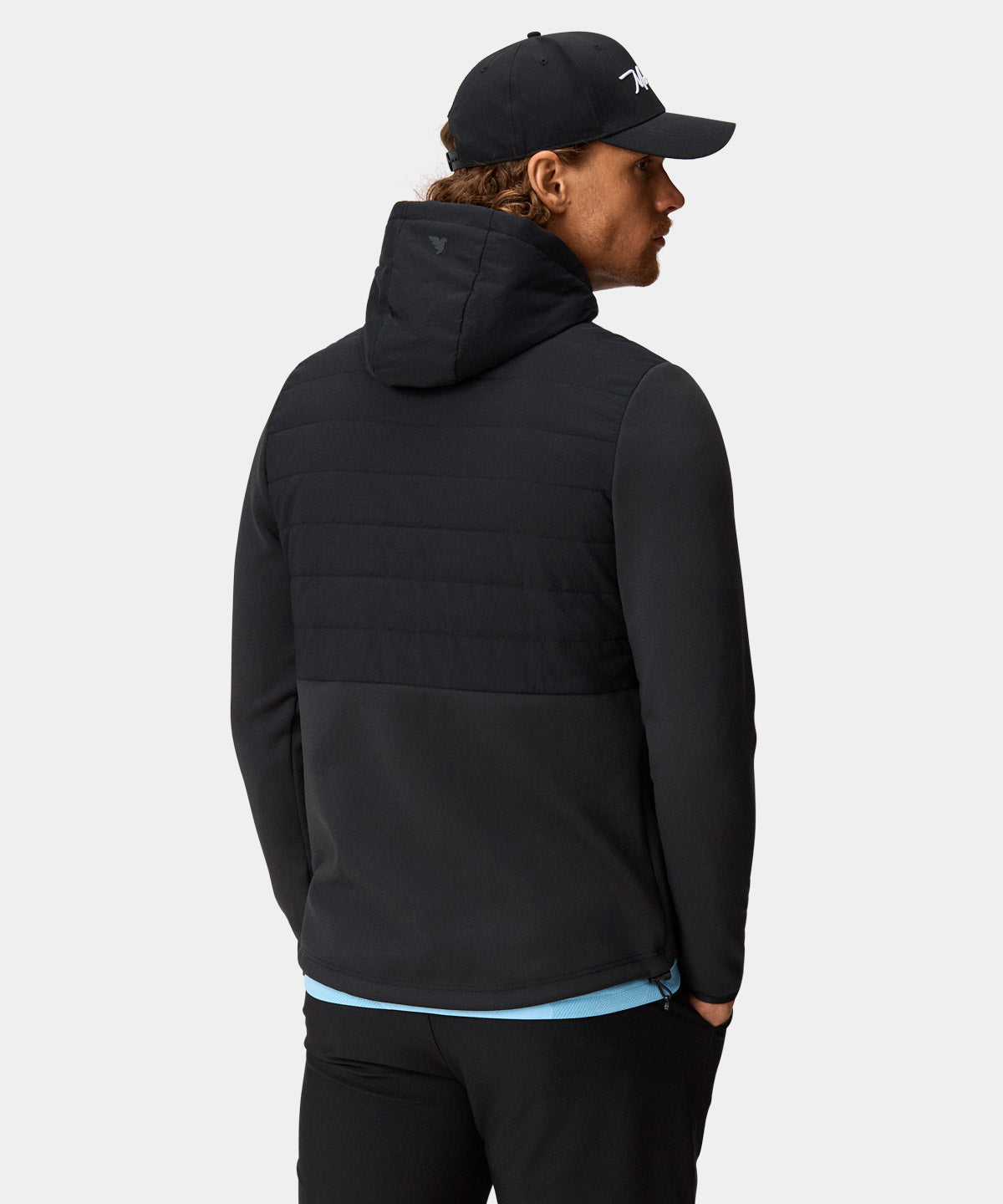 Black Hooded Hybrid Jacket Macade Golf