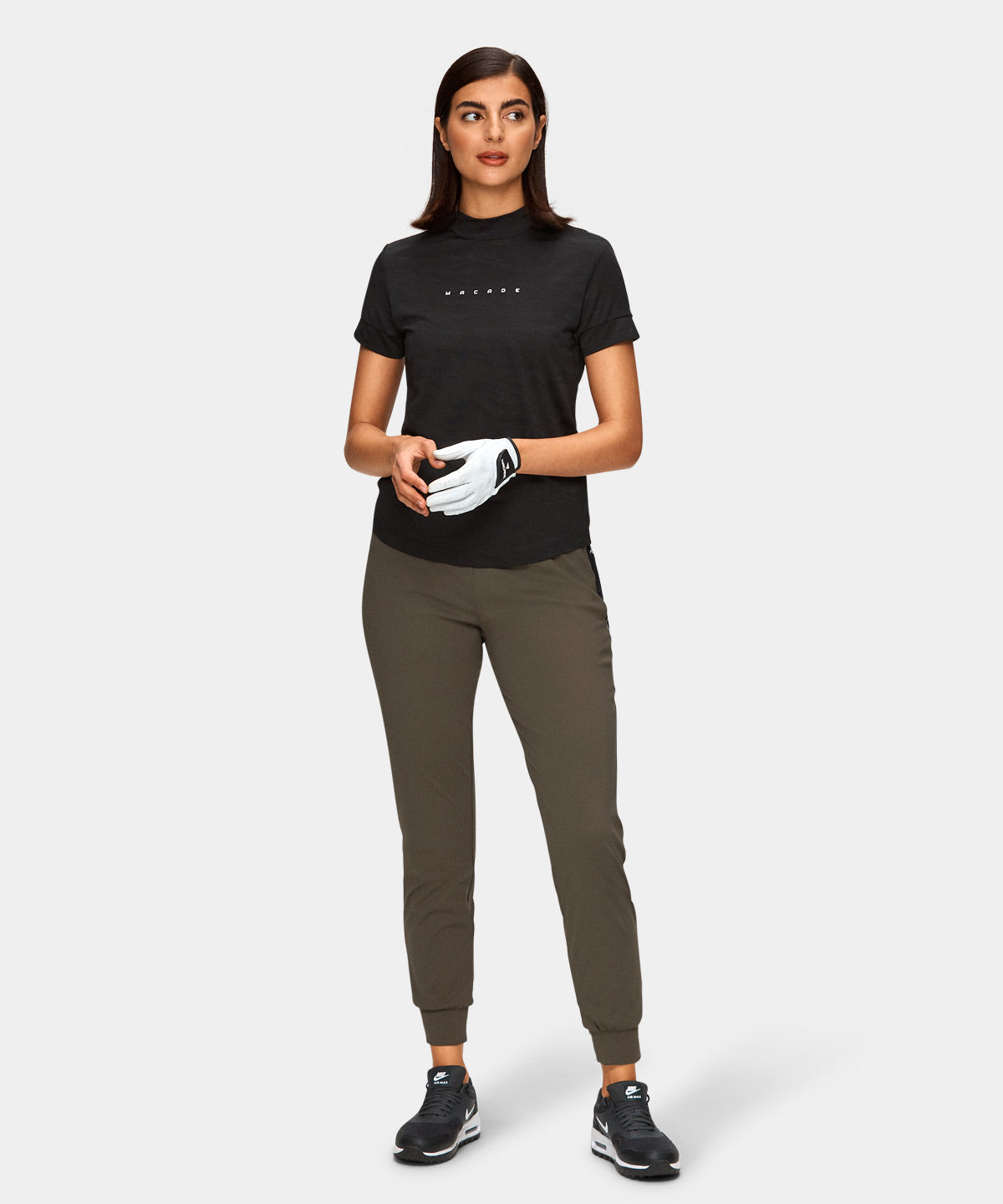 Black TX Mock Neck Shirt Macade Golf