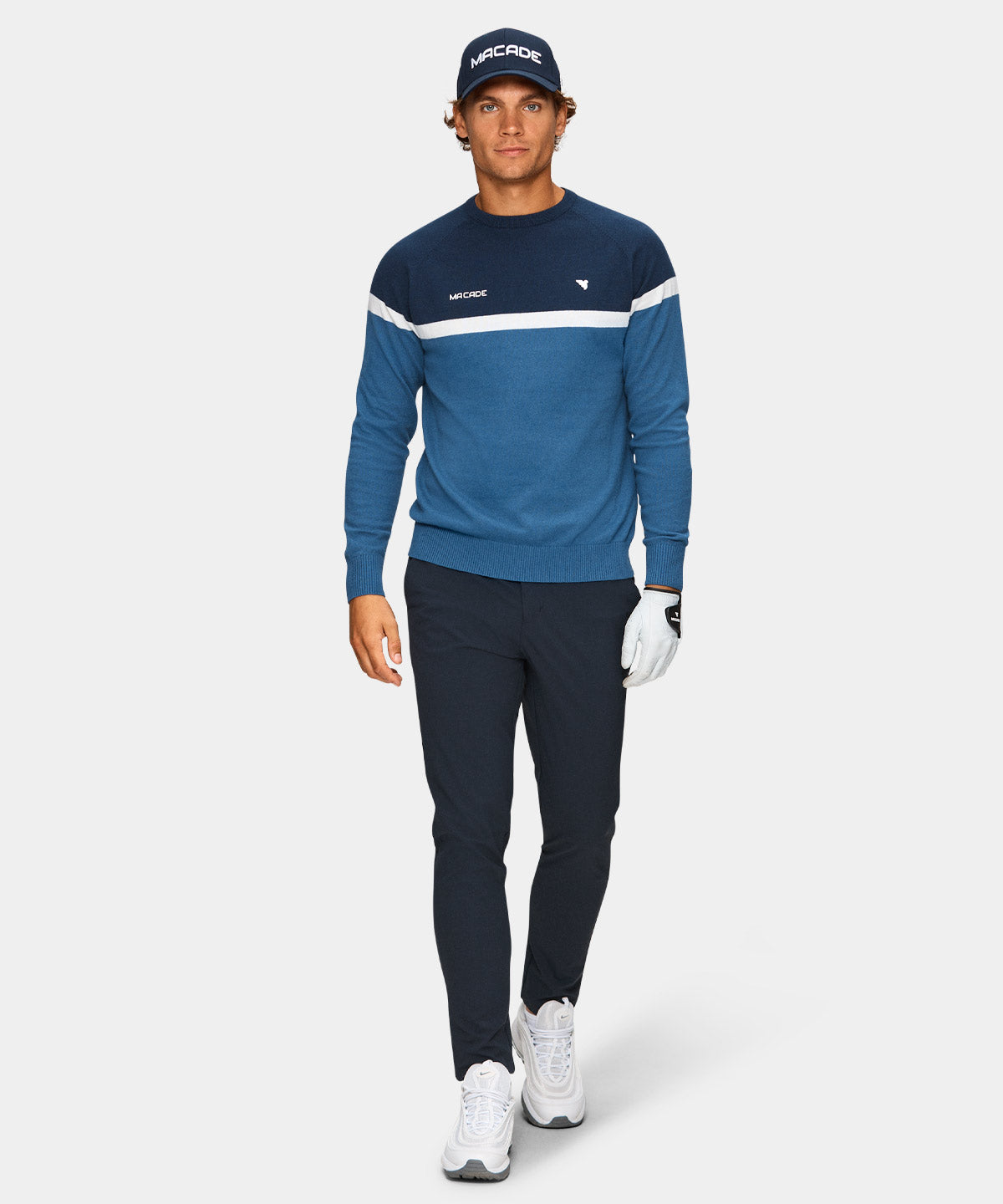 Cobalt Colorblock Crewneck Macade Golf