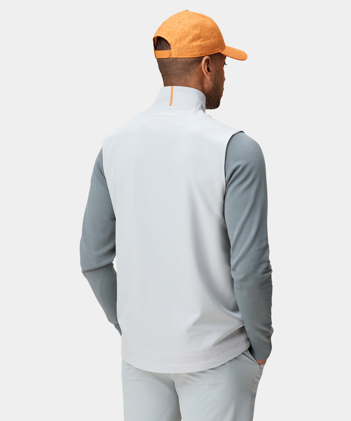 Light Grey Stretch Wind Gilet Macade Golf