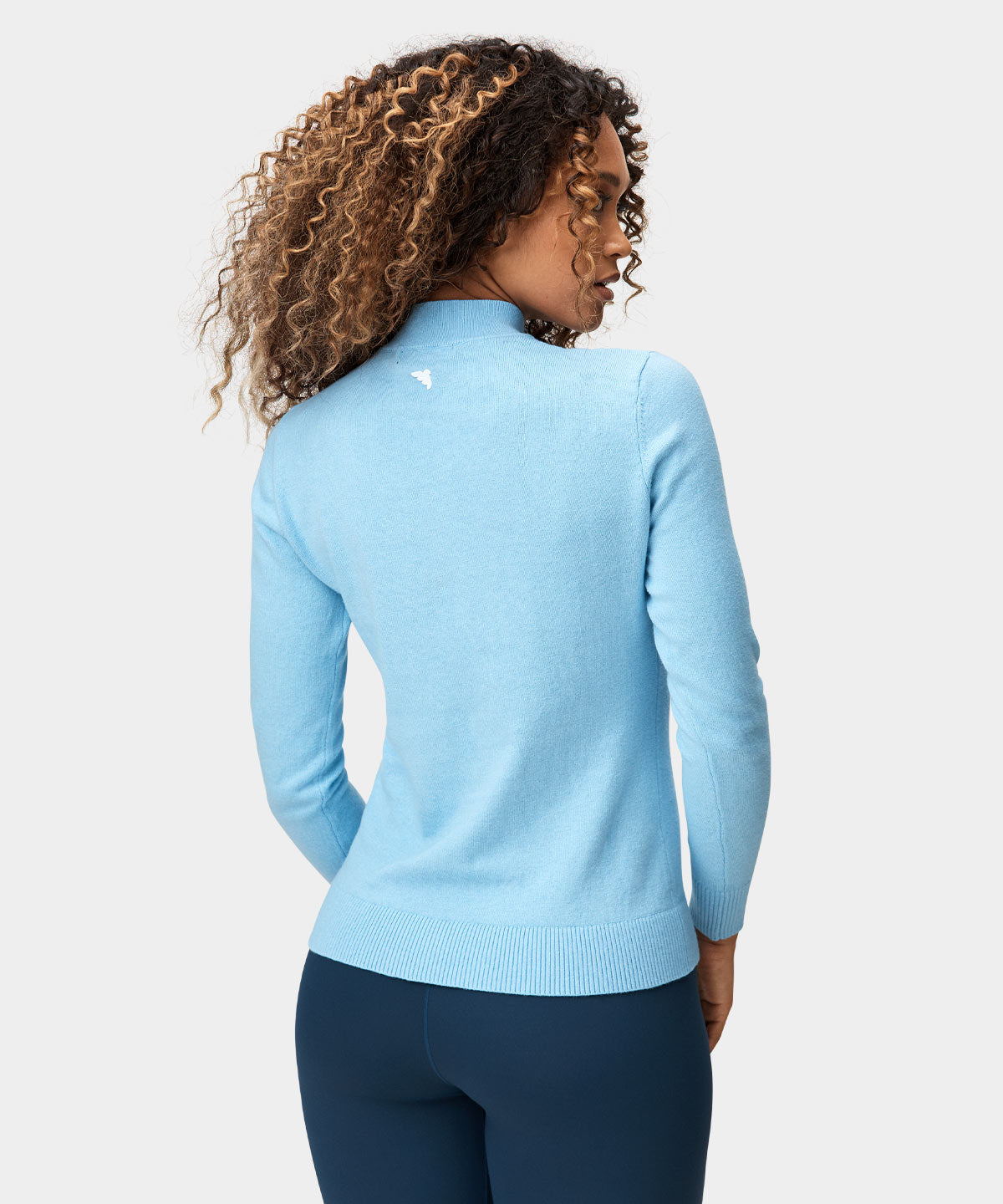 Powder Blue Tech Mock Neck Macade Golf